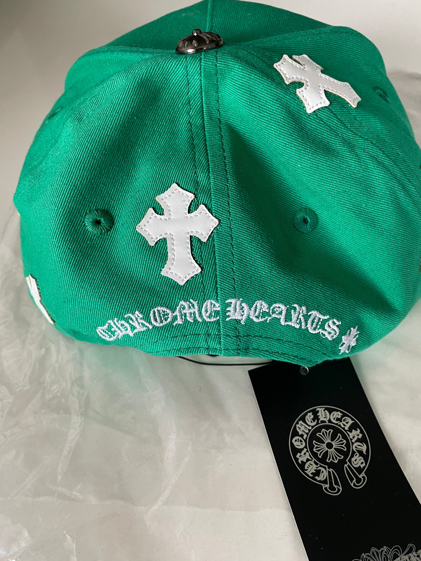 Chrome Hearts Green Crosses Cap