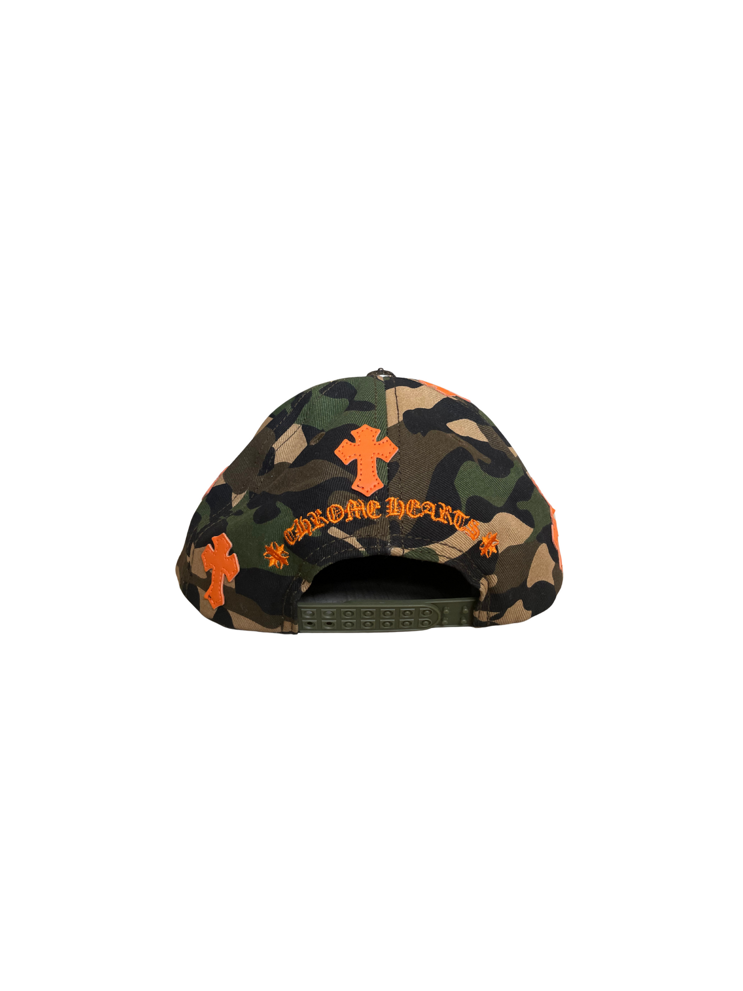 Chrome Hearts Camo and Orange Crosses Cap