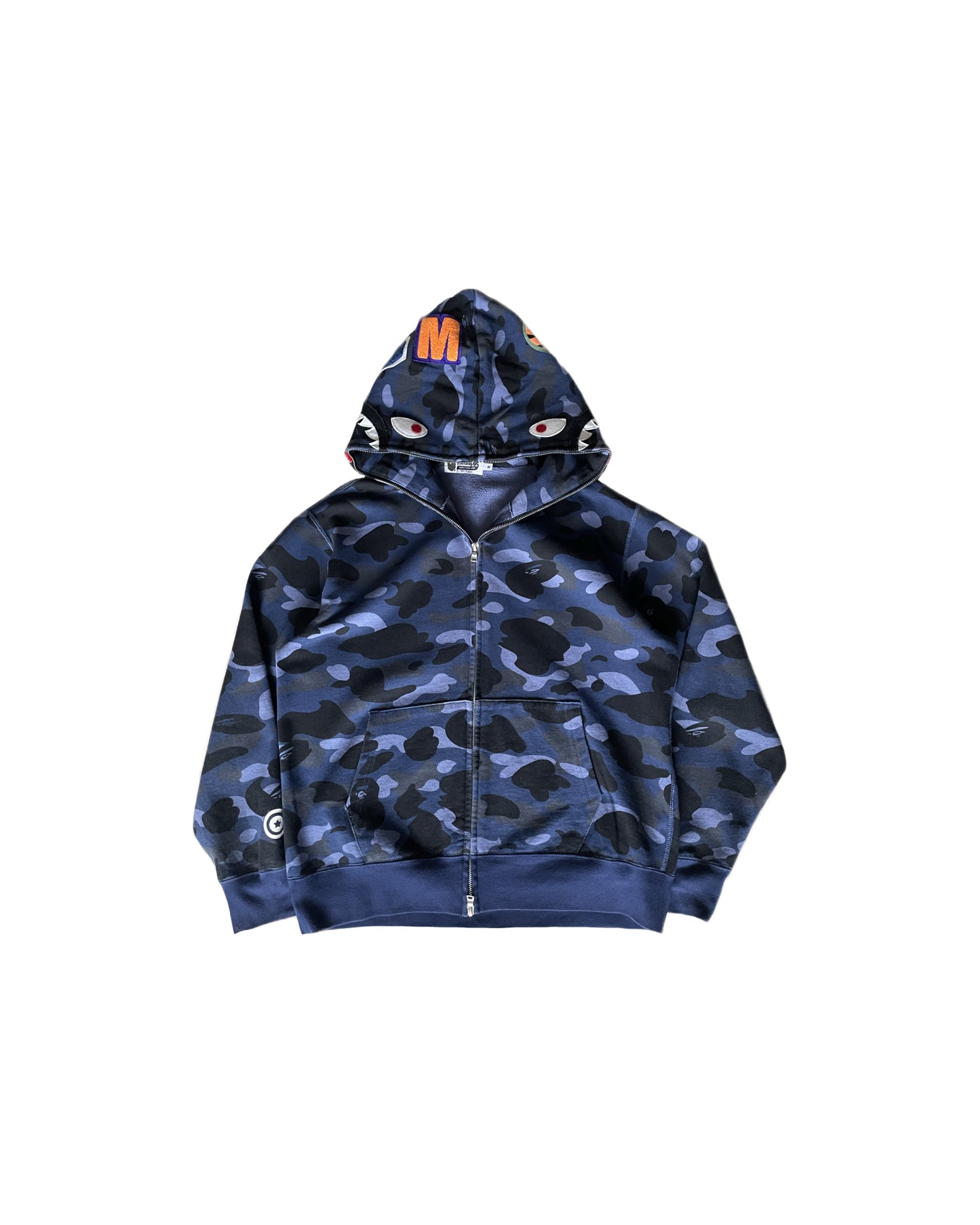 Bape 1st Camo Blue Full-Zip Shark Hoodie