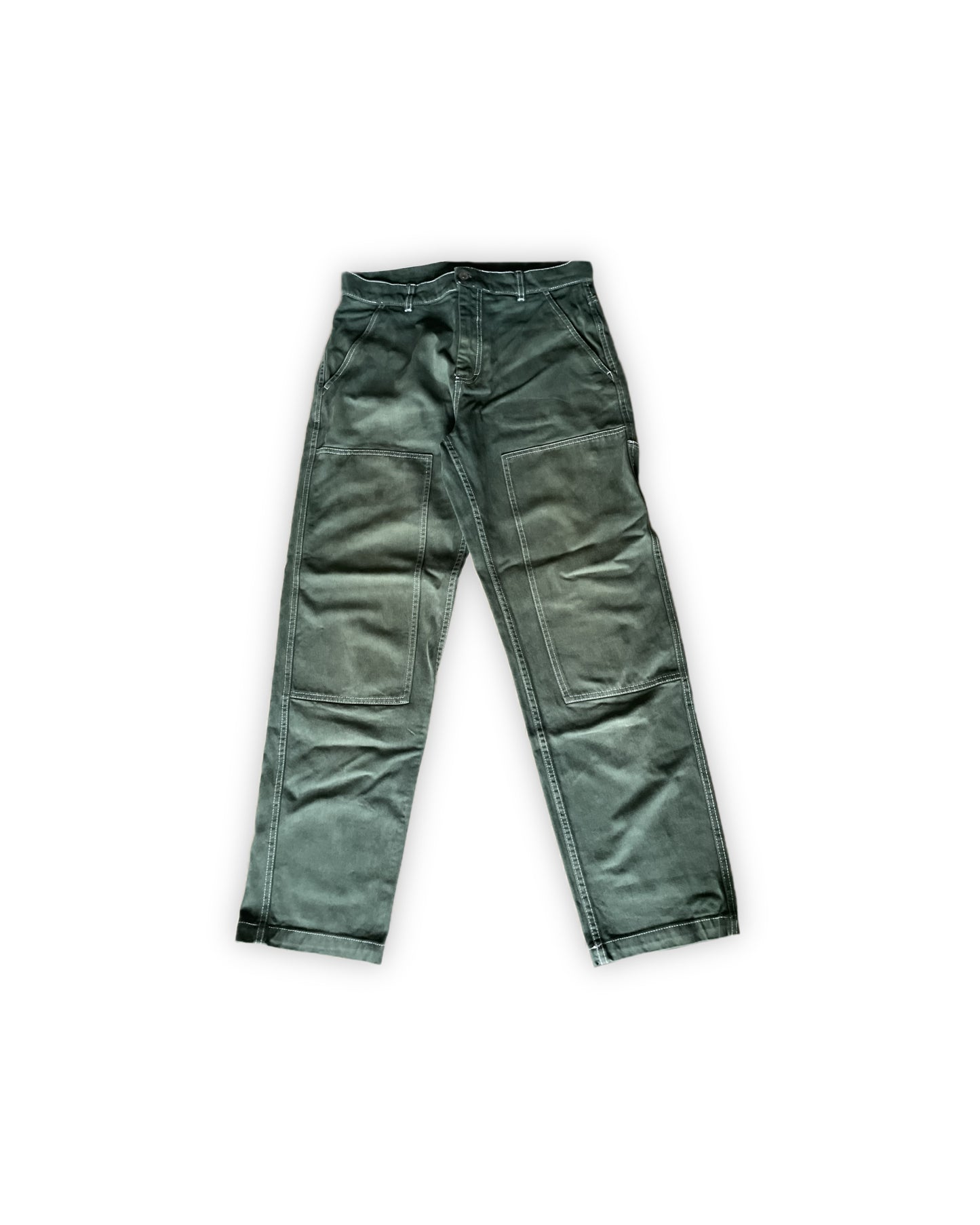 Zara Denim Double Knee Green Jeans