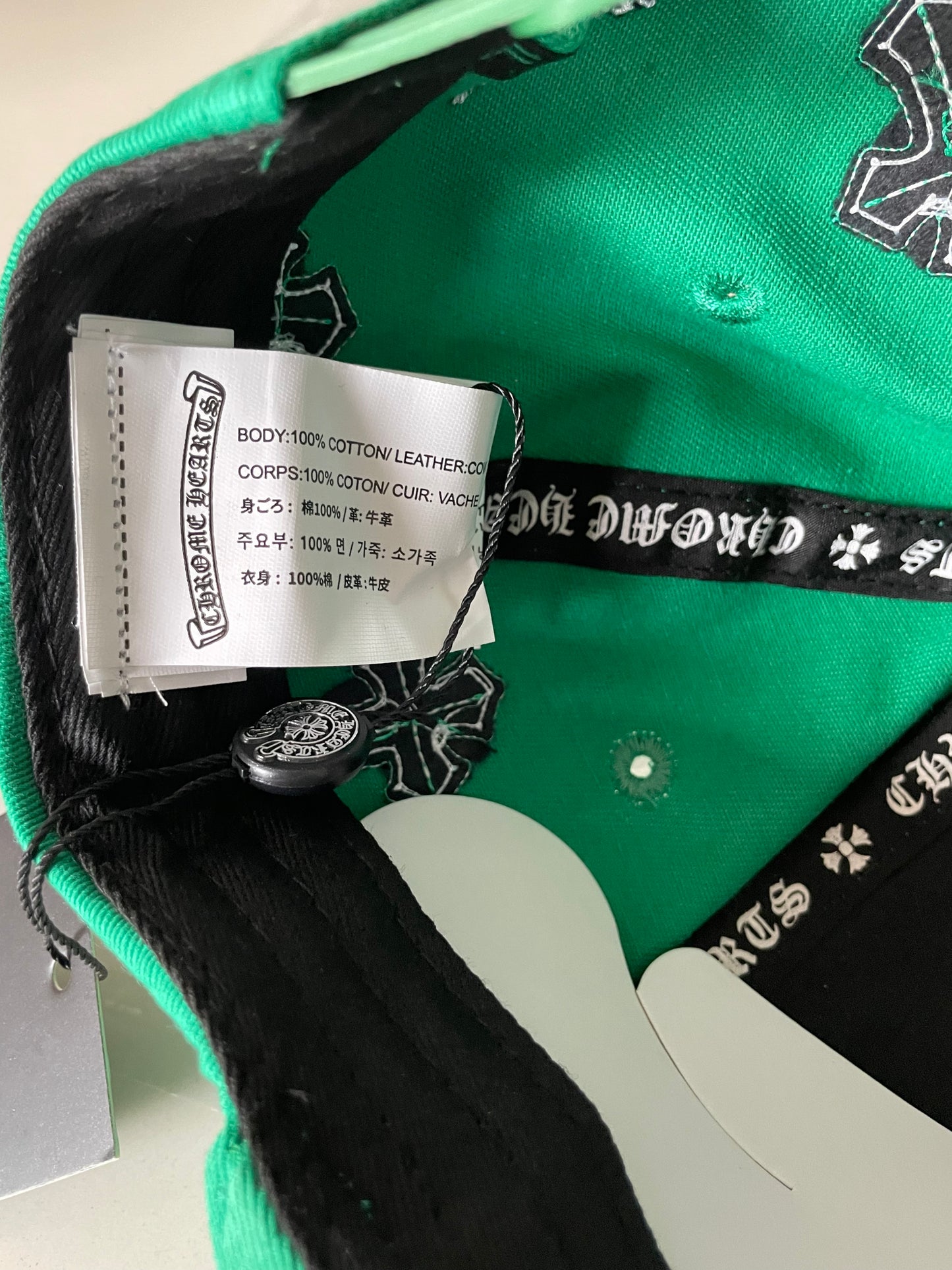 Chrome Hearts Green Crosses Cap