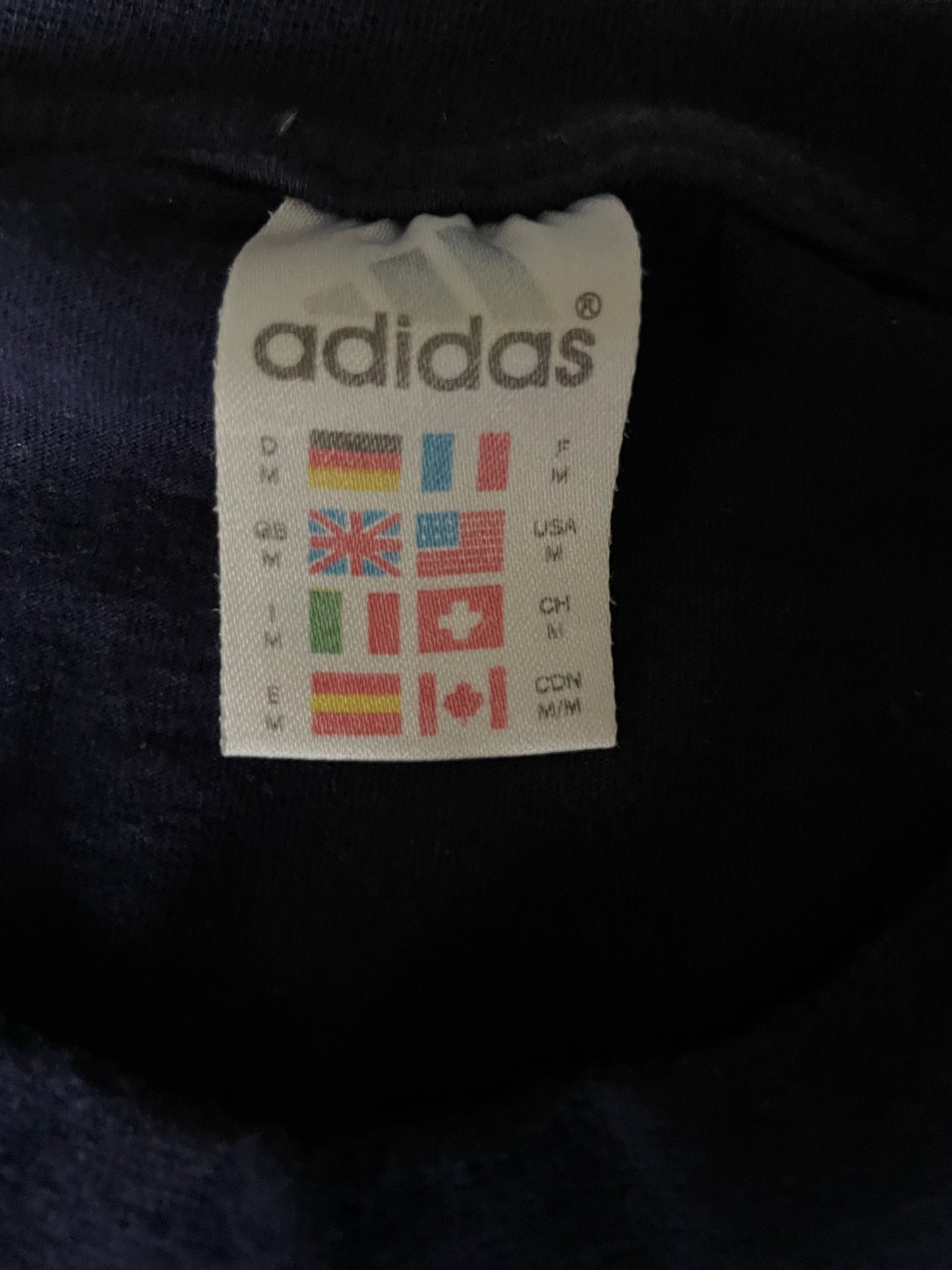 Adidas Navy Trefoil Logo Vintage T-shirt