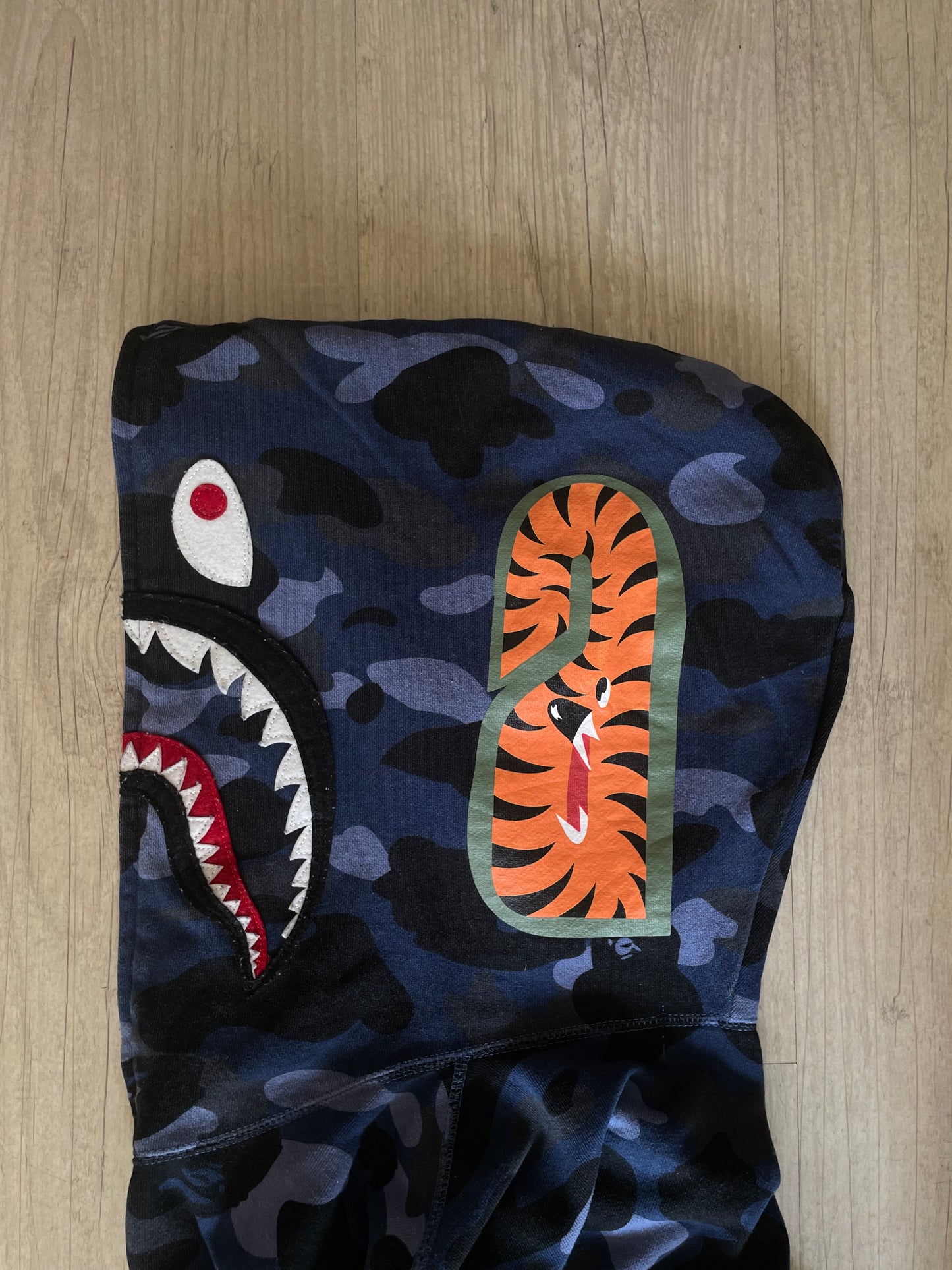 Bape 1st Camo Blue Full-Zip Shark Hoodie