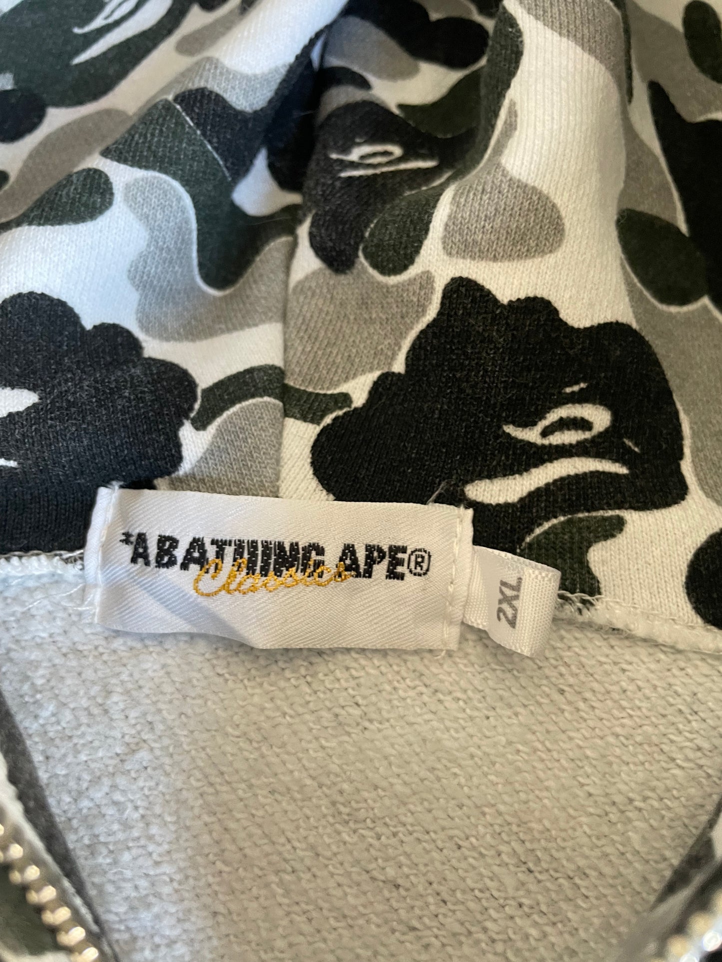 Bape White Camo Shark Full-Zip Hoodie