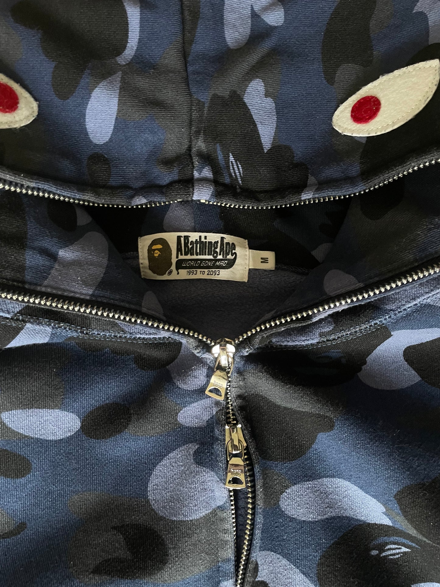 Bape 1st Camo Blue Full-Zip Shark Hoodie