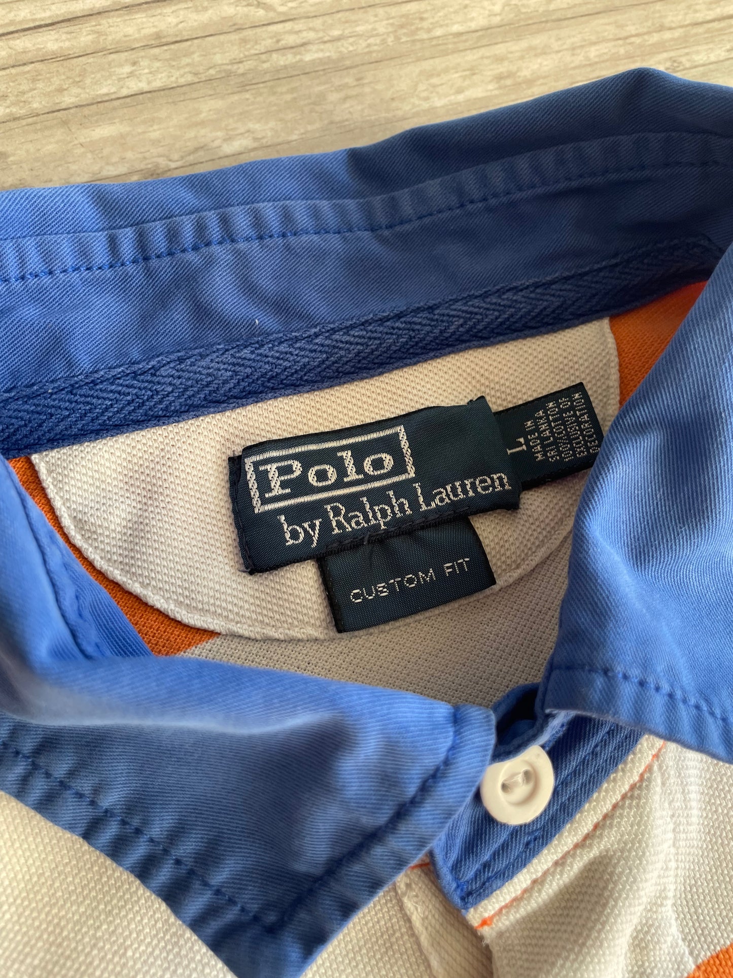 Polo Ralph Lauren Vintage Striped Orange & White Golfer