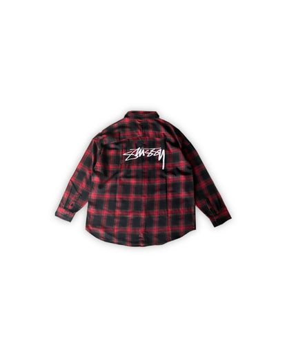 Stüssy Red/Black Signature Logo Flannel