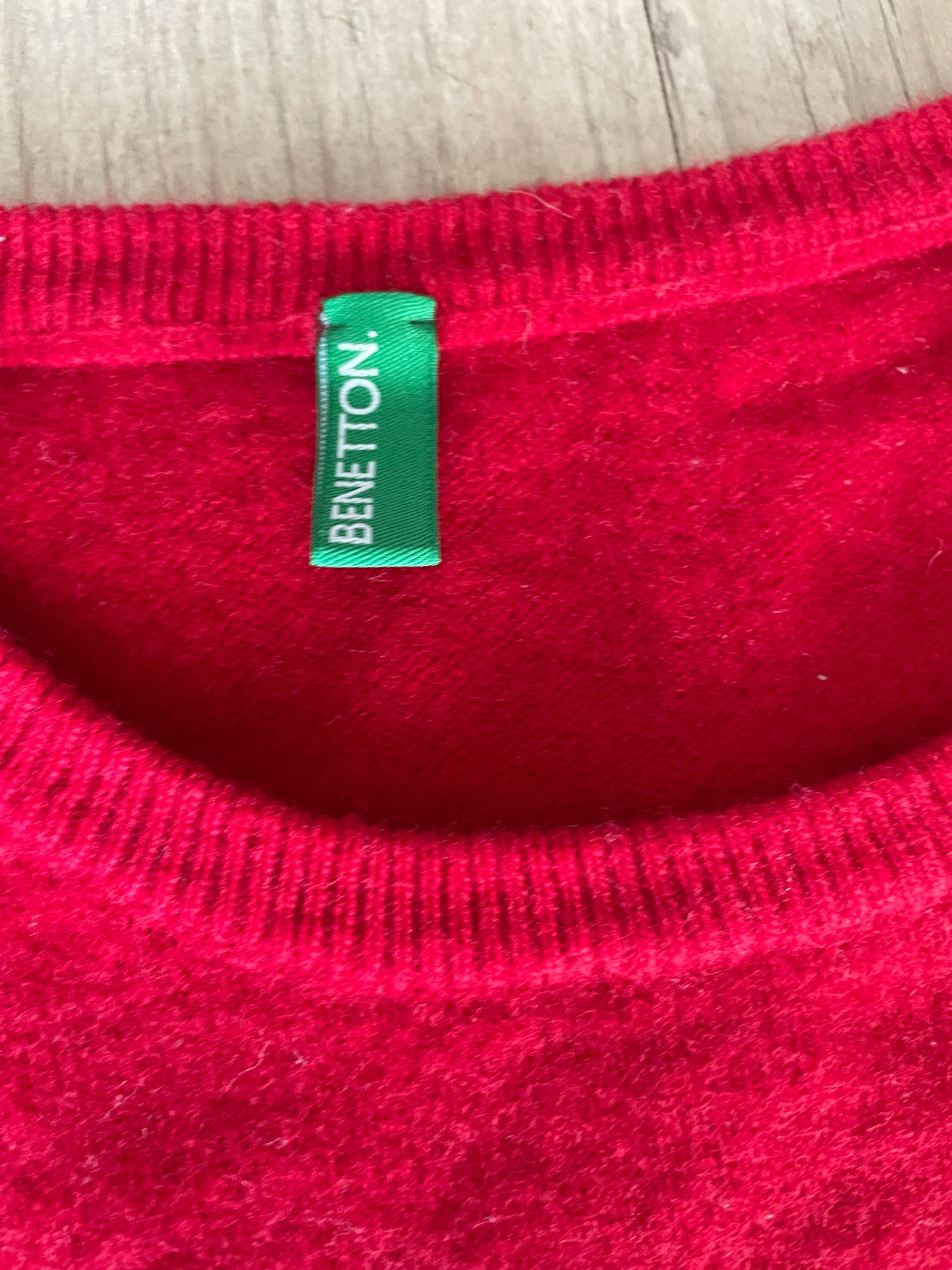 Benetton Red Knit Sweater