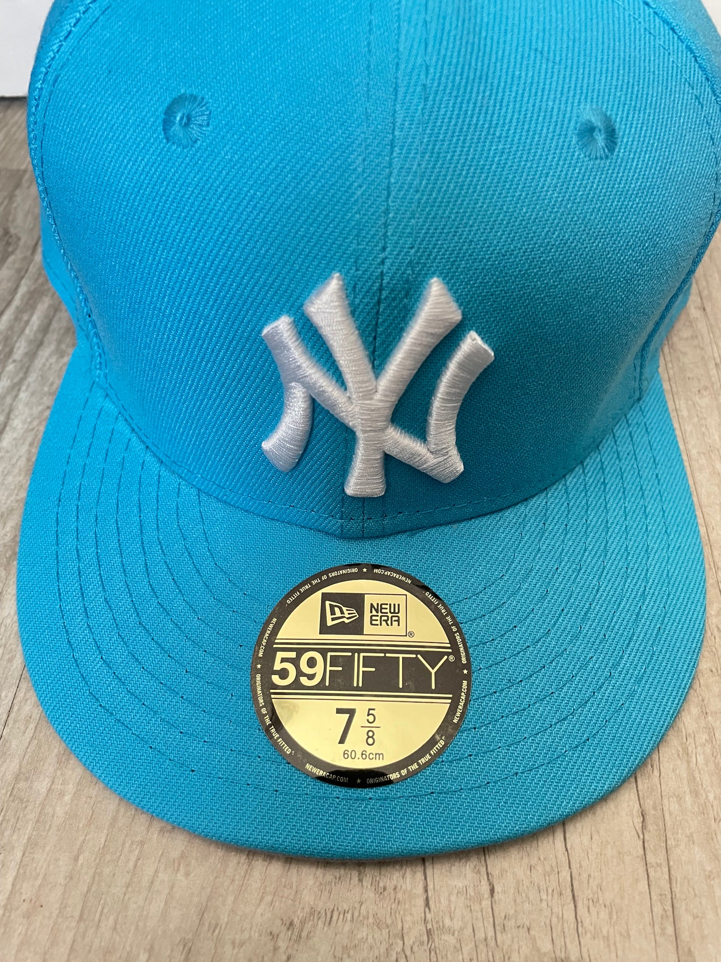 NY Yankees Turquoise Fitted Cap