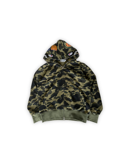Bape 1st Camo Brown Full Zip Shark Hoodie