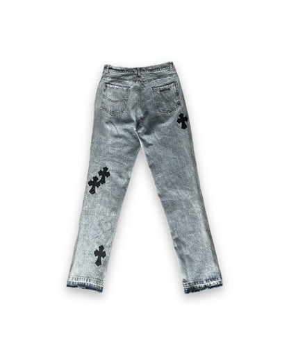 Chrome Hearts Cross Patch Blue Jeans