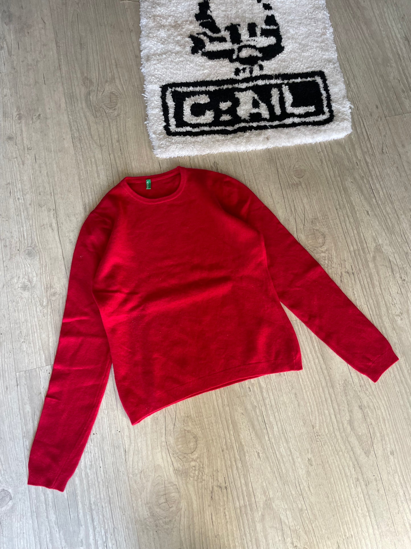 Benetton Red Knit Sweater