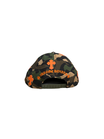 Chrome Hearts Camo and Orange Crosses Cap
