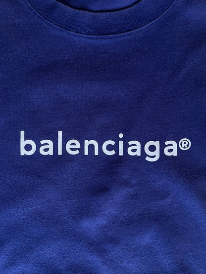 Balenciaga Copyright Logo Blue T-shirt