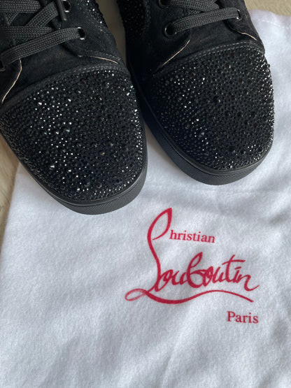 Christian Louboutin Black Crystal Low Top
