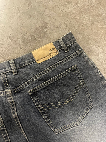 Bluegrass Stonewash Black Relaxed Bootcut Jeans