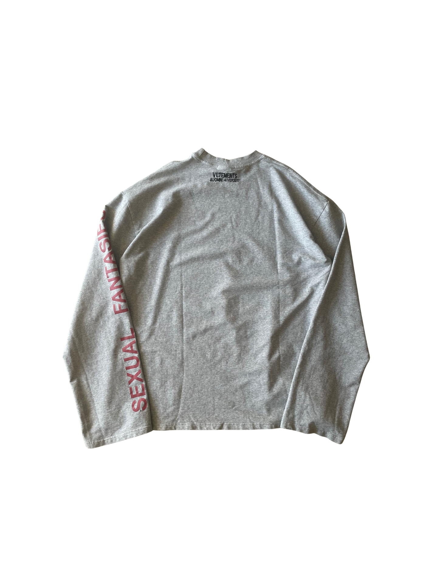 Vetements “Sexual Fantasies” Grey L/S Crewneck T-shirt