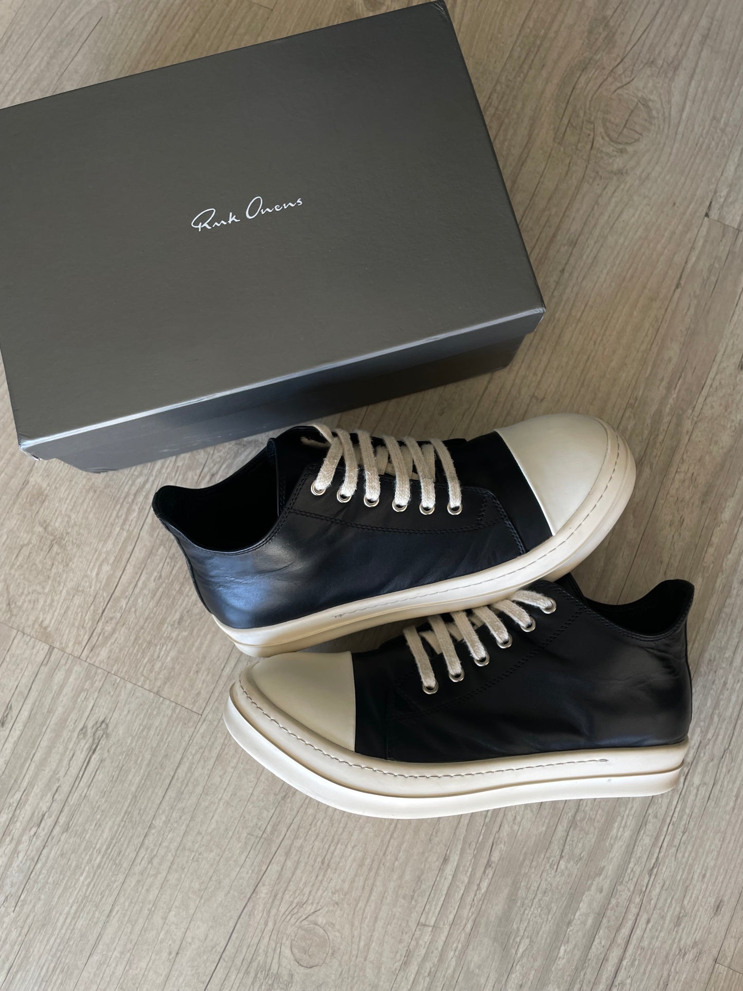 Rick Owens Ramone Low Black Leather
