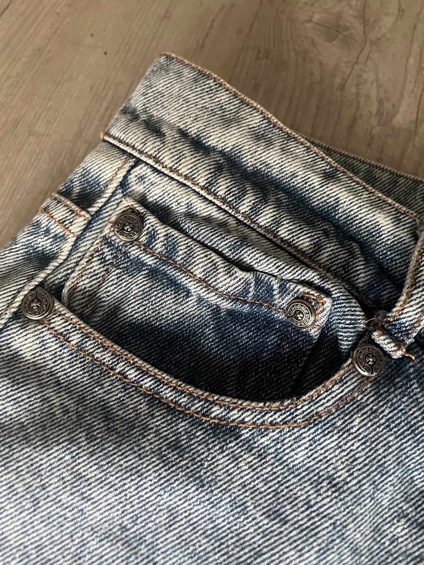 Chrome Hearts Cross Patch Blue Jeans