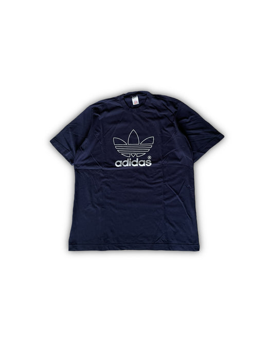 Adidas Navy Trefoil Logo Vintage T-shirt