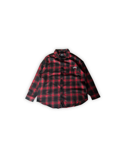 Stüssy Red/Black Signature Logo Flannel