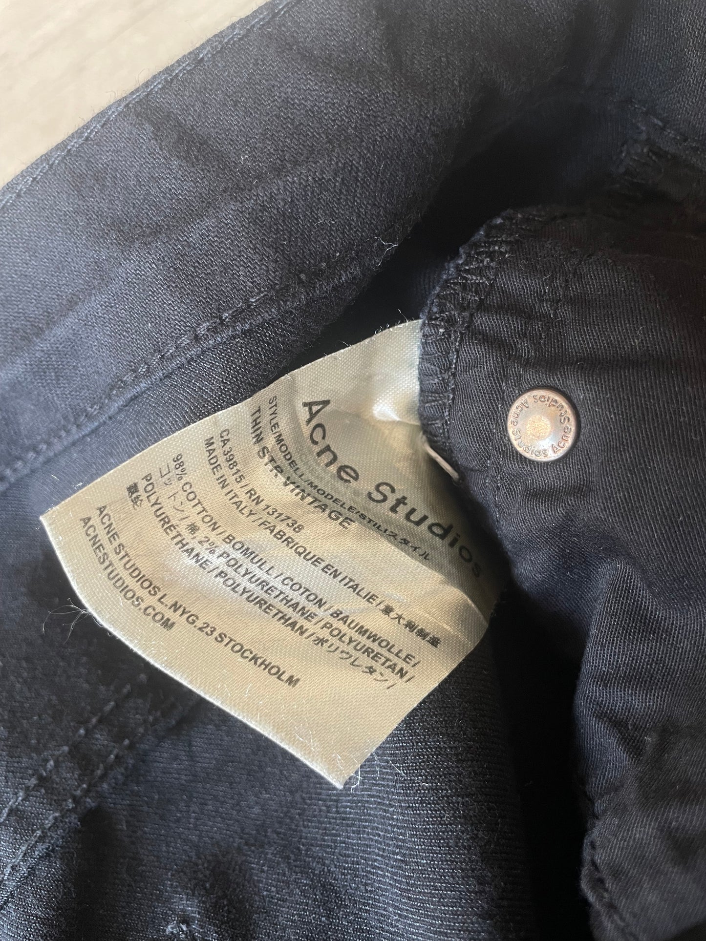 Acne Studios Stockholm Slim Black Jeans