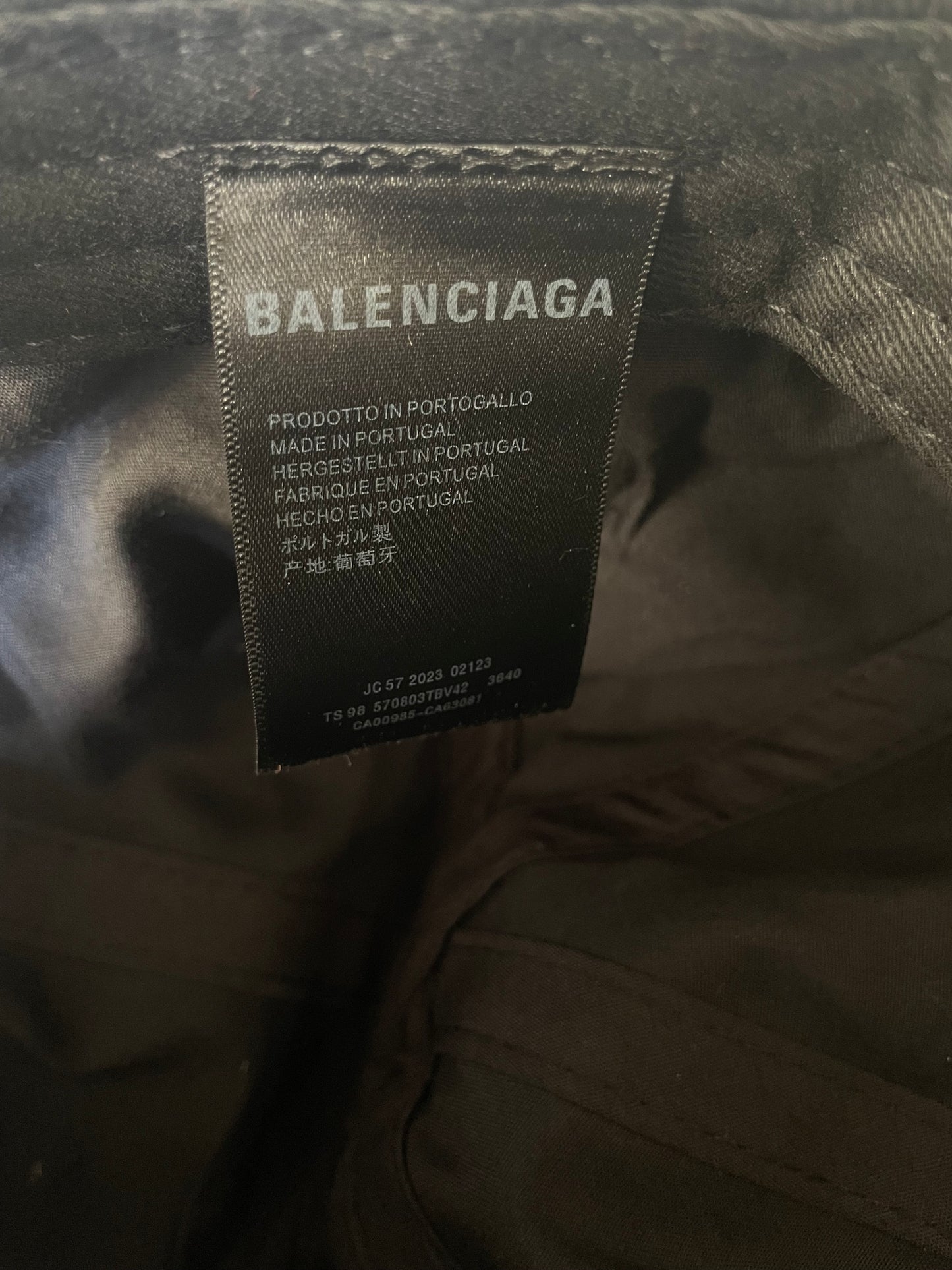 Balenciaga Bal.Com Front Piercing Black Faded Cap