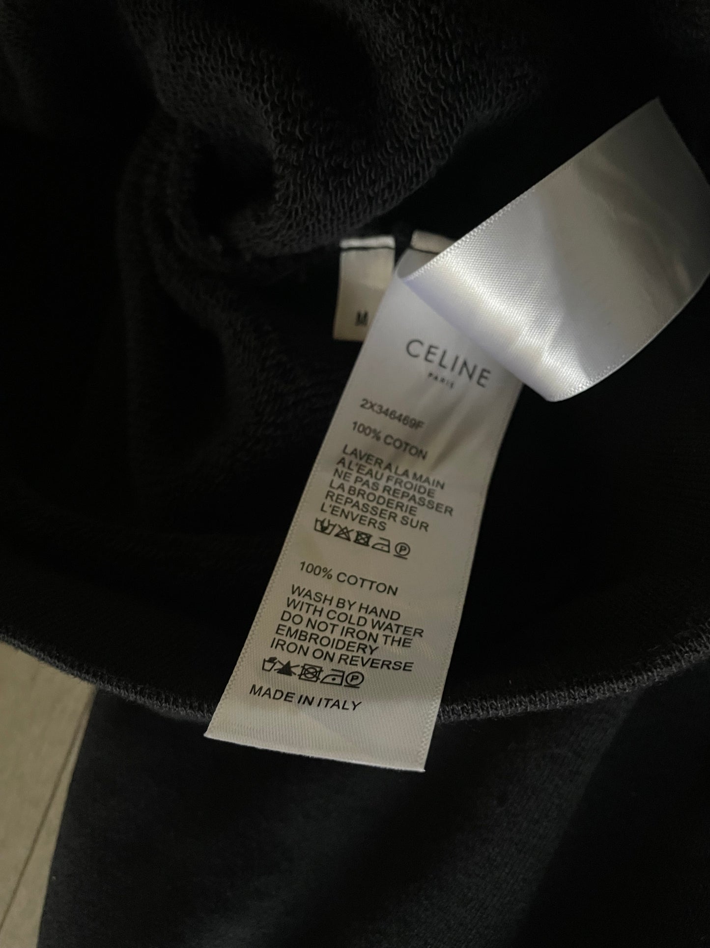 Celine Triomphe Logo Black Hoodie