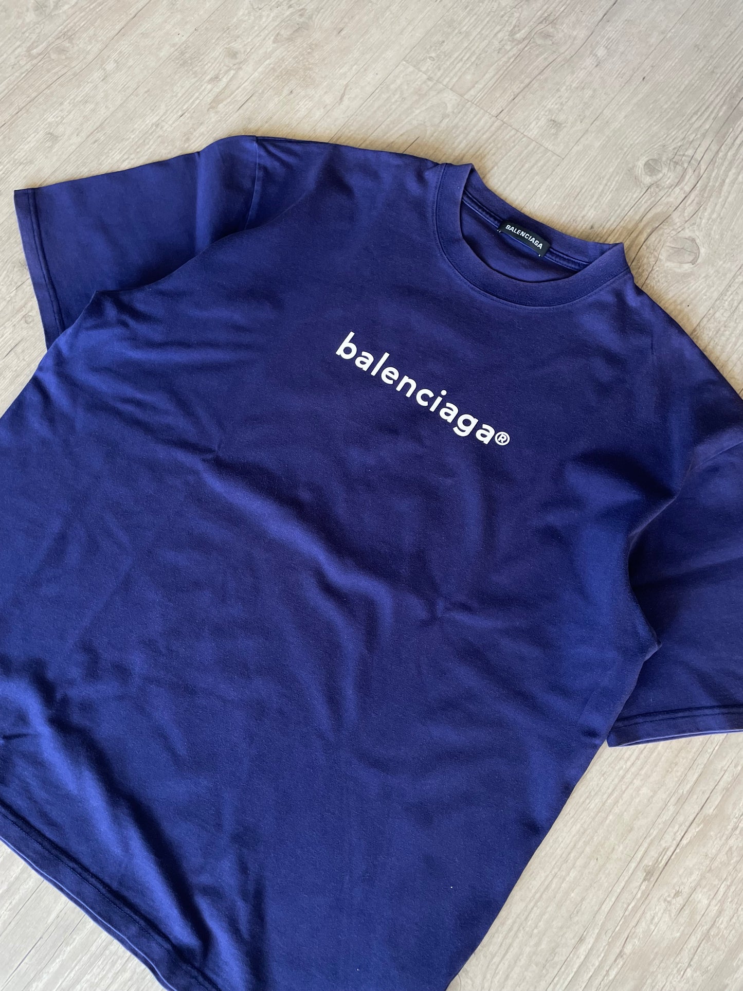 Balenciaga Copyright Logo Blue T-shirt