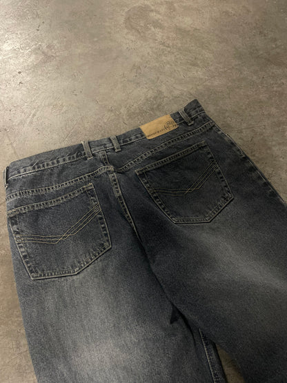 Bluegrass Stonewash Black Relaxed Bootcut Jeans