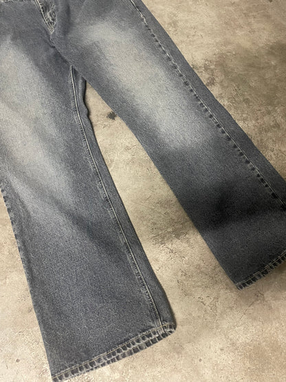 Bluegrass Stonewash Black Relaxed Bootcut Jeans