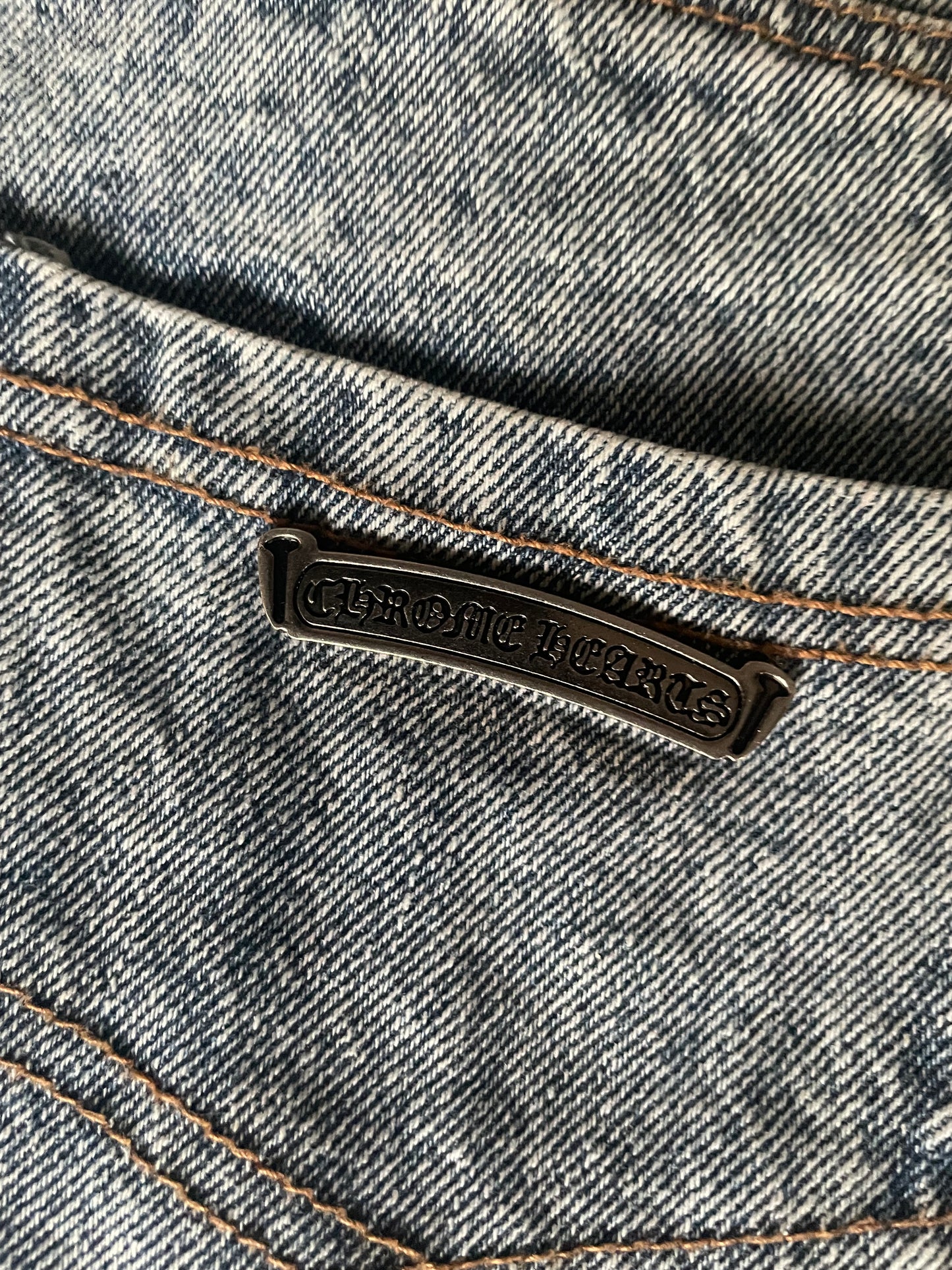 Chrome Hearts Cross Patch Blue Jeans