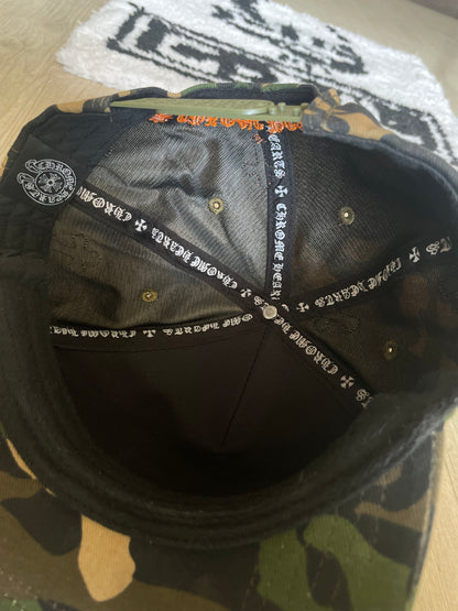 Chrome Hearts Camo and Orange Crosses Cap