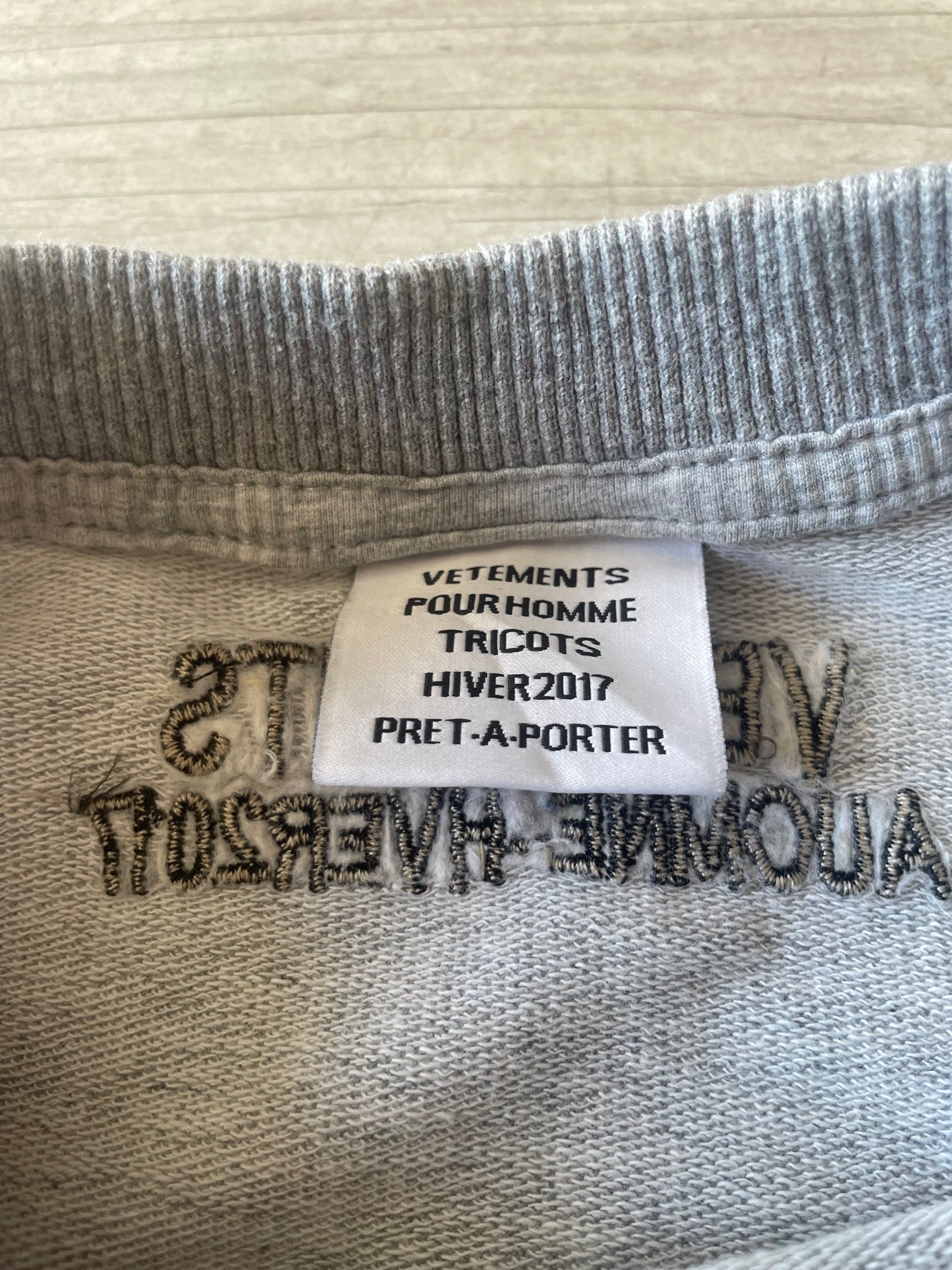 Vetements “Sexual Fantasies” Grey L/S Crewneck T-shirt