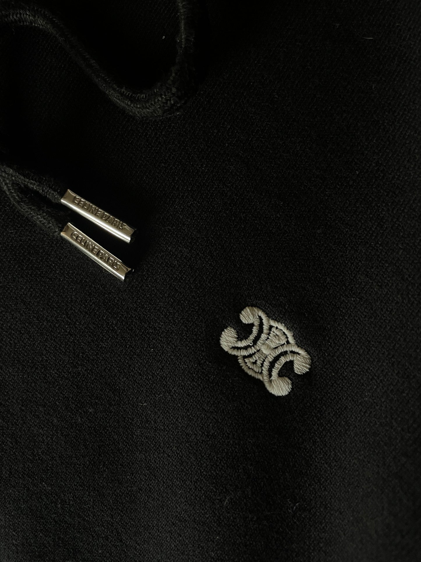 Celine Triomphe Logo Black Hoodie