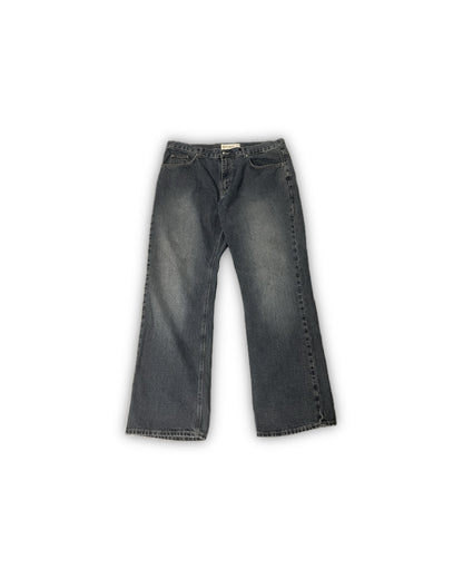 Bluegrass Stonewash Black Relaxed Bootcut Jeans