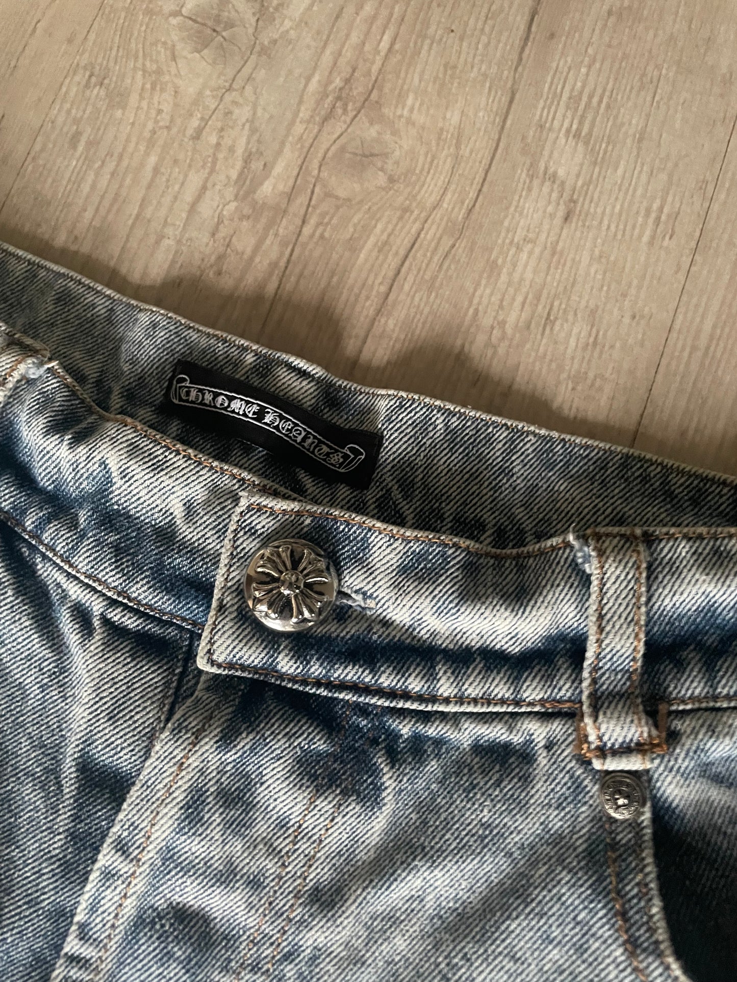 Chrome Hearts Cross Patch Blue Jeans