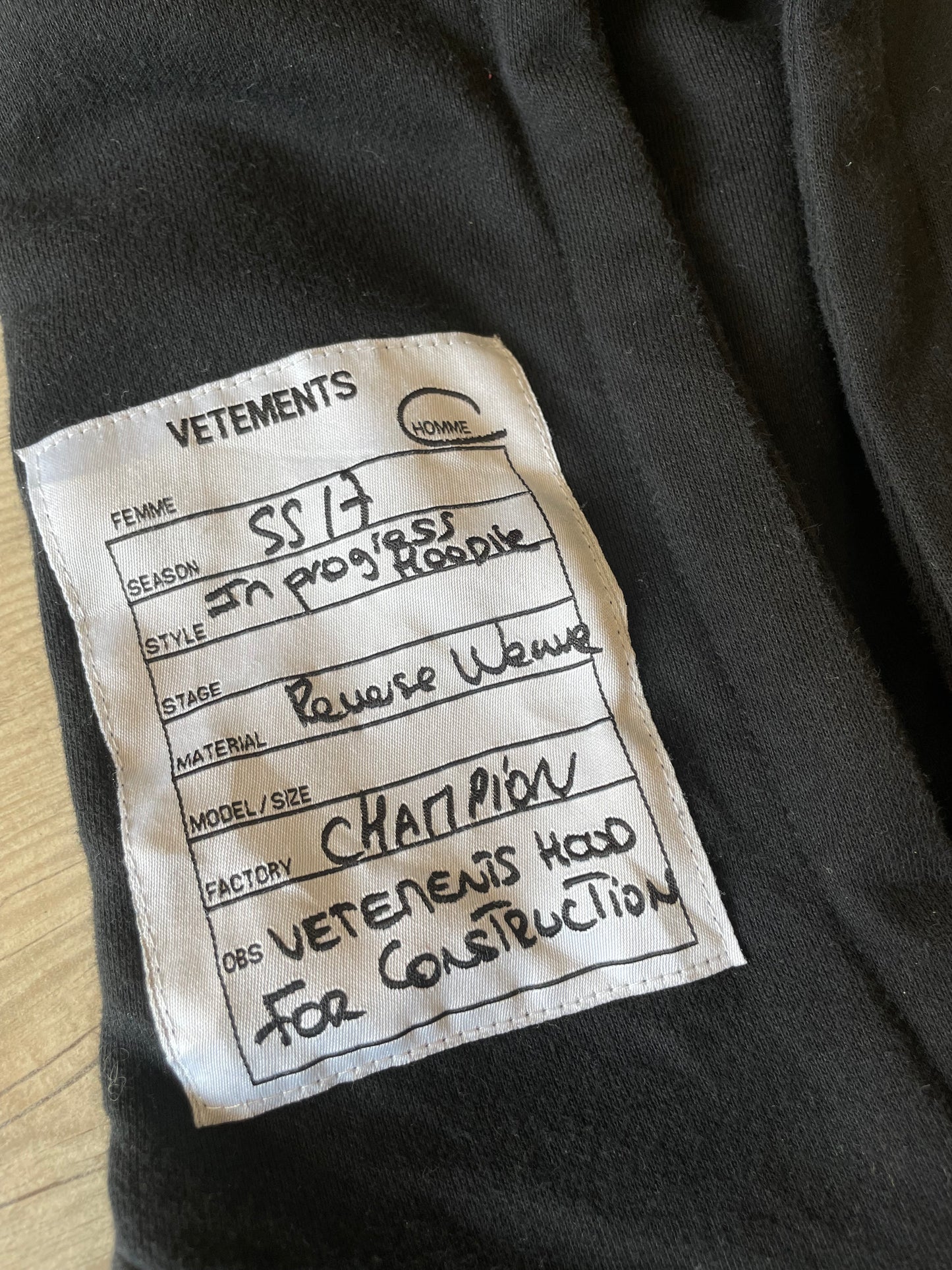 Vetements x Champion FW17 Hoodie