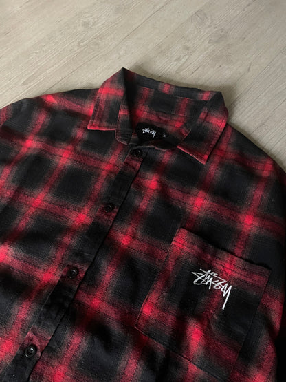 Stüssy Red/Black Signature Logo Flannel