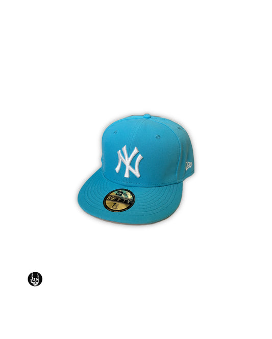 NY Yankees Turquoise Fitted Cap