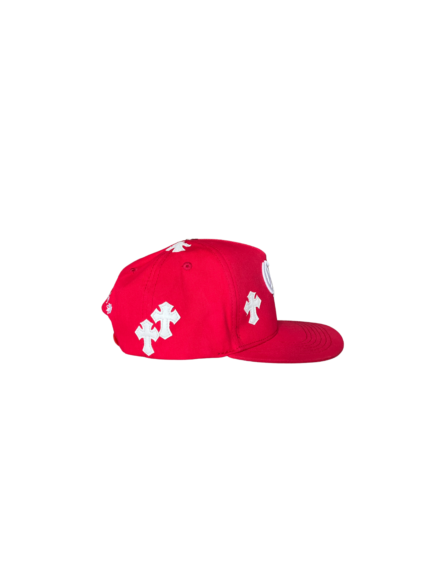 Chrome Hearts Red Leather Crosses Cap