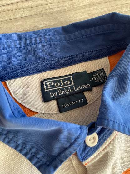Polo Ralph Lauren Vintage Striped Orange & White Golfer