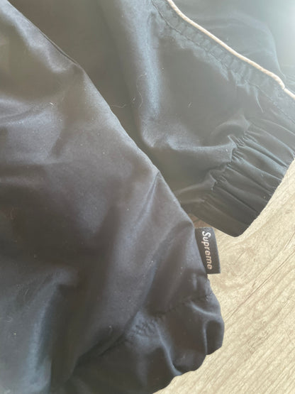 Supreme Black Striped Logo Windbreaker SS17