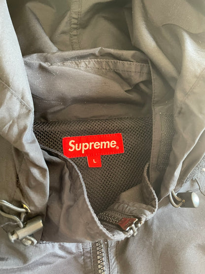 Supreme Black Striped Logo Windbreaker SS17