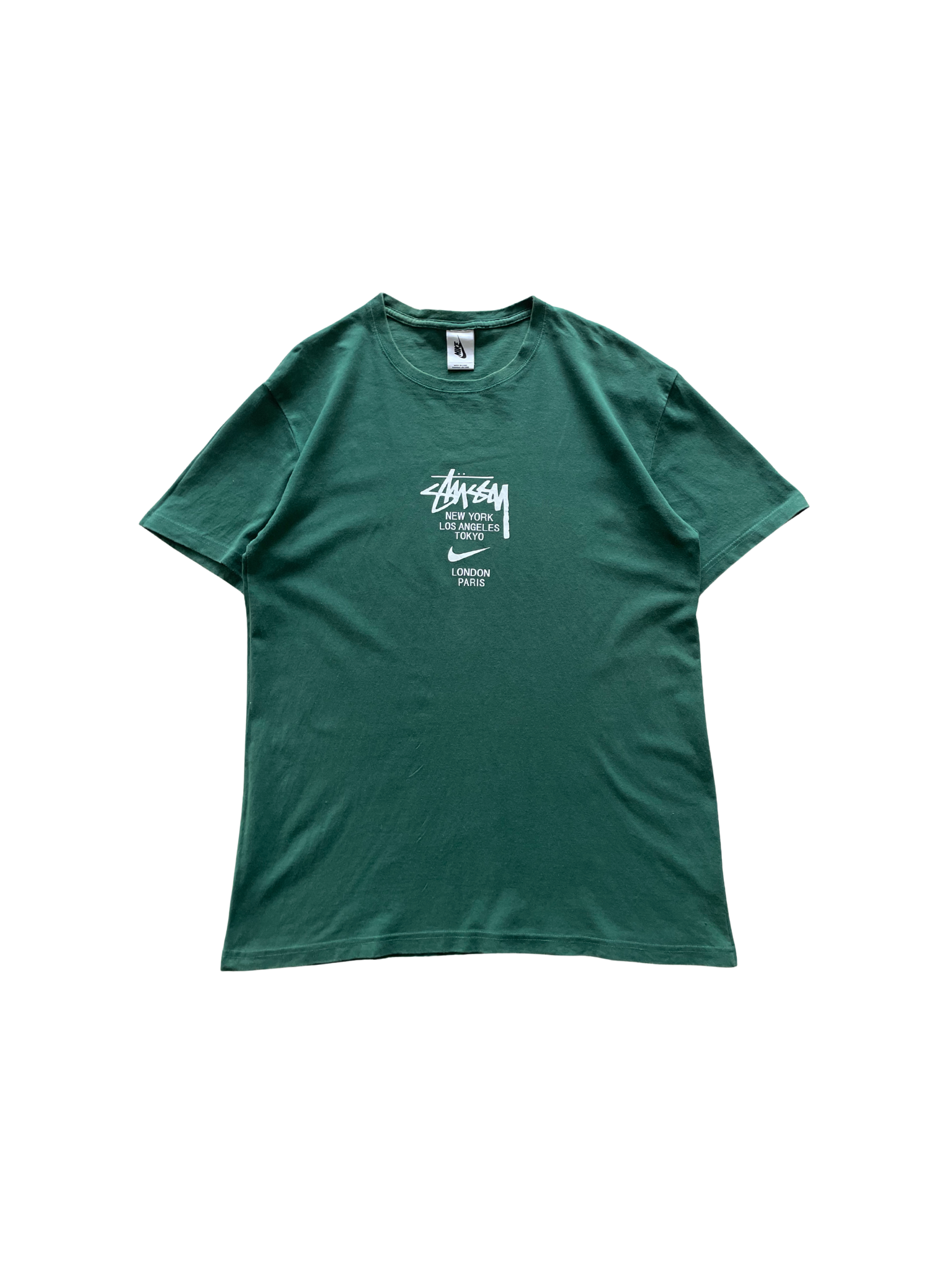 nike x stussy green t shirt